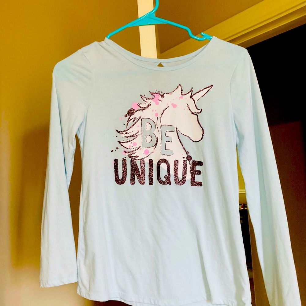 Long sleeve unicorn girls top, barely worn